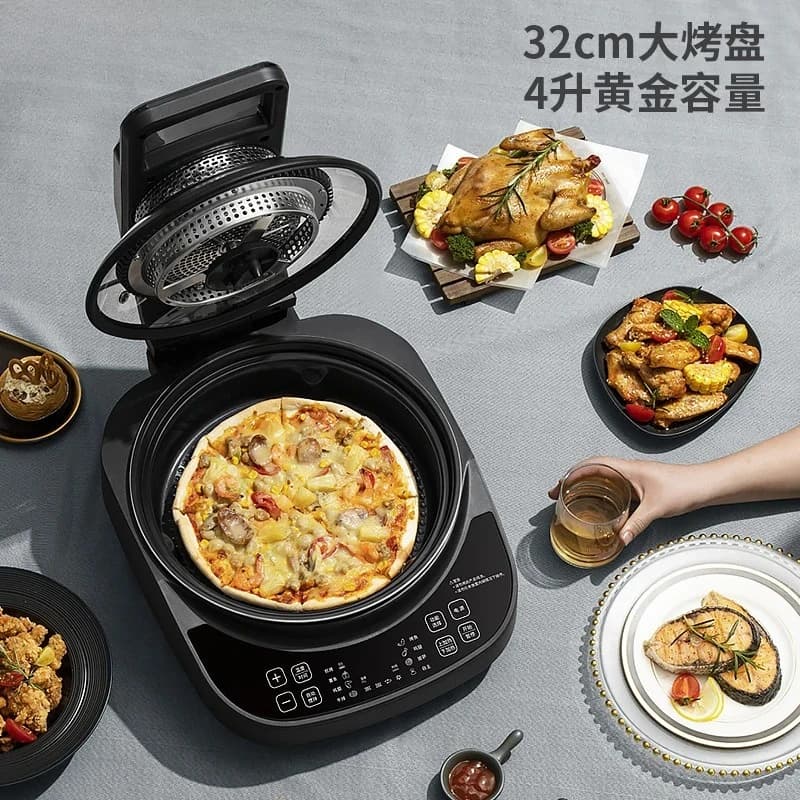 Large capacity computer version automatic stirring air fryer French fries machine oil-free frying