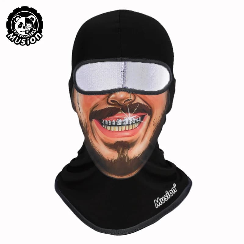 Maschera da equitazione Musion Full Face Antivento Protezione solare Moda di strada Design creativo Motocicletta Equitazione Sci Campeggio