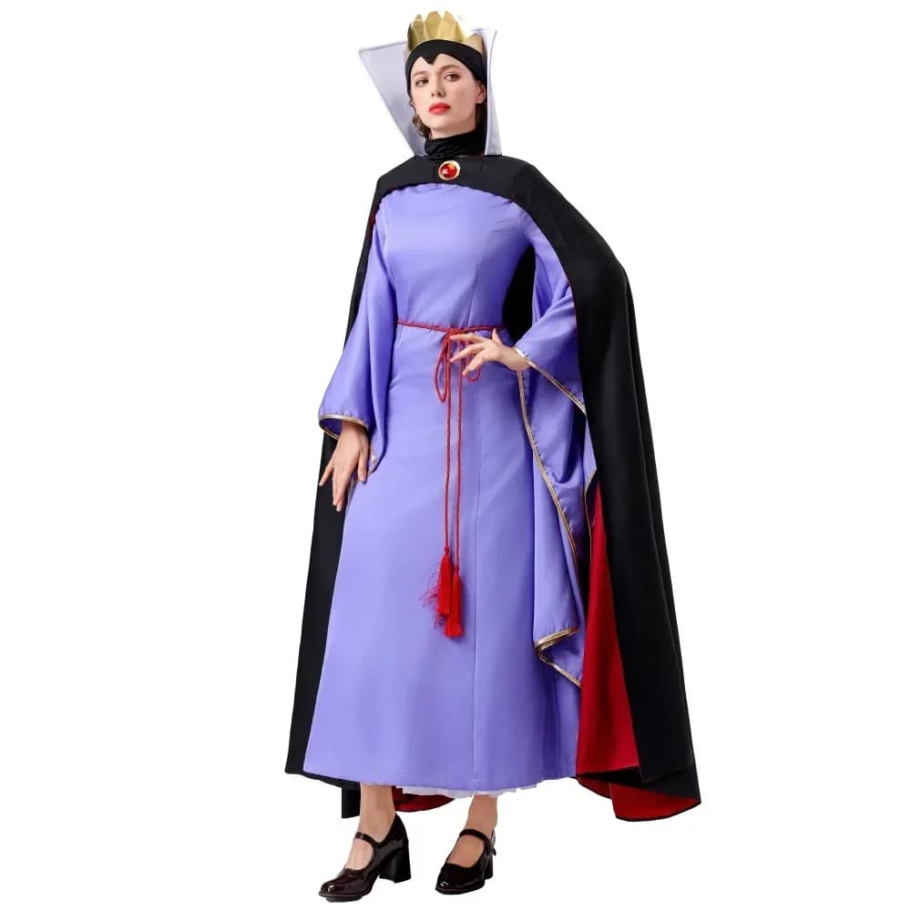 Women's Anime Fairy Tales Snow White Cosplay Halloween Evil Queen Dress Stage Performance Stepmother Queen Role-playing Costume