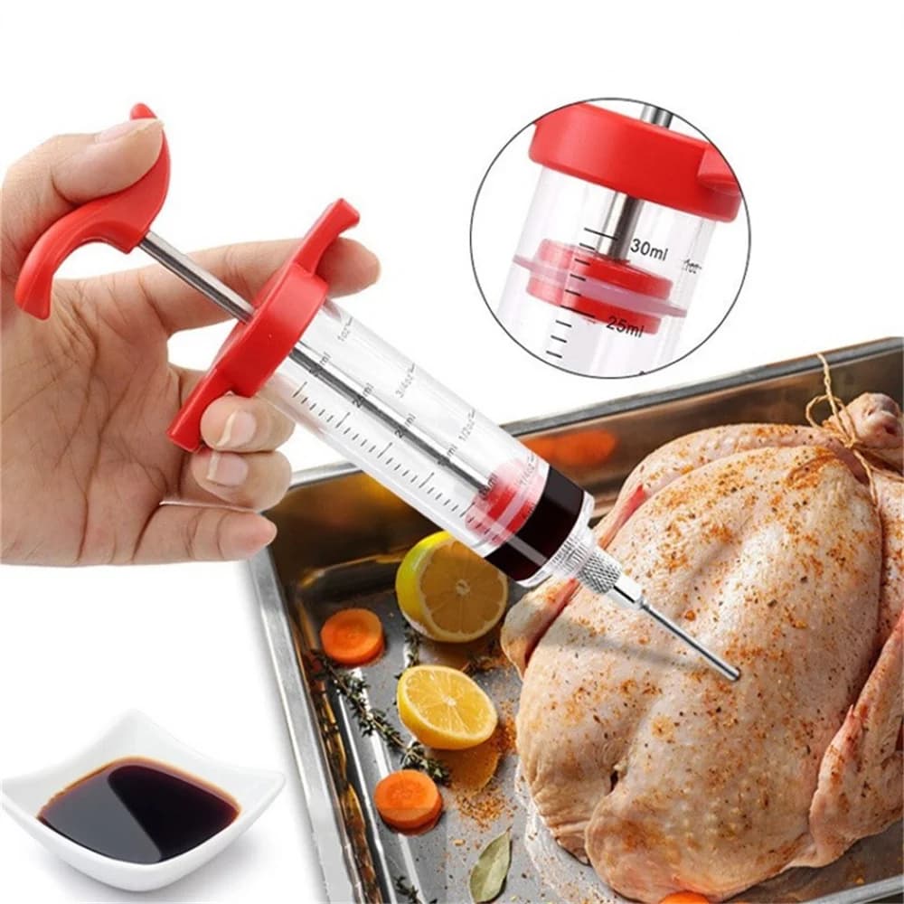 1set siringa per spezie iniettore per marinata siringa per sapore cottura carne pollame tacchino pollo utensili da cucina accessori strumento per barbecue