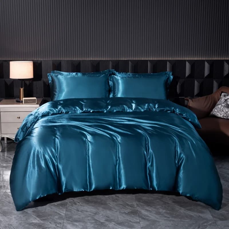 Solid Silk Bedlinen Bedding Set with Moisturizing Bed Sheet Loyalty Single Double Bed Sheet in Luxury Satin King Queen Twin Size