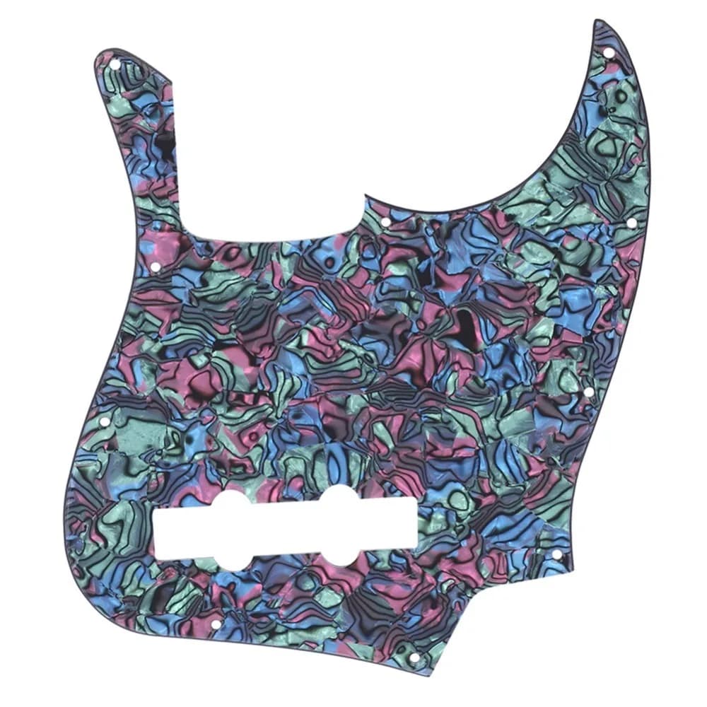 Lightweight Bass Guitar Pickguard Easy Installation Abalone Style Iridescent Color Bass Guitar Pick Guard PVC