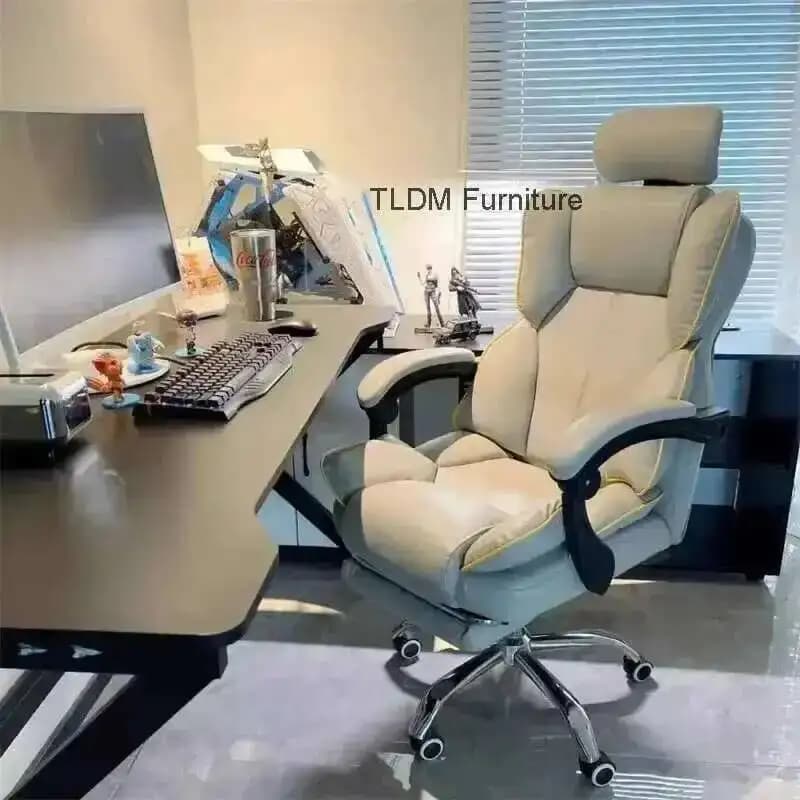 Poltrona Sedie da ufficio reclinabili nordiche Sedia da gioco ergonomica per la casa Ascensore Sedia girevole per computer Schienale moderno per mobili da ufficio