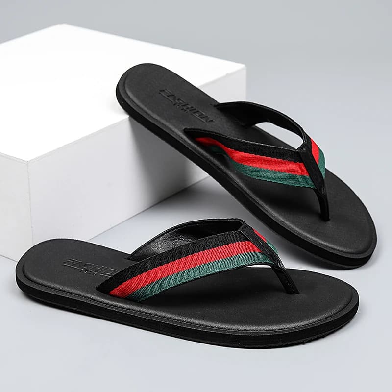 Men Soft Sole Flip Flops Minimalist Fashion Wear Resistant Anti Slip Light Portable Beach Daily Casual Slide Shoes