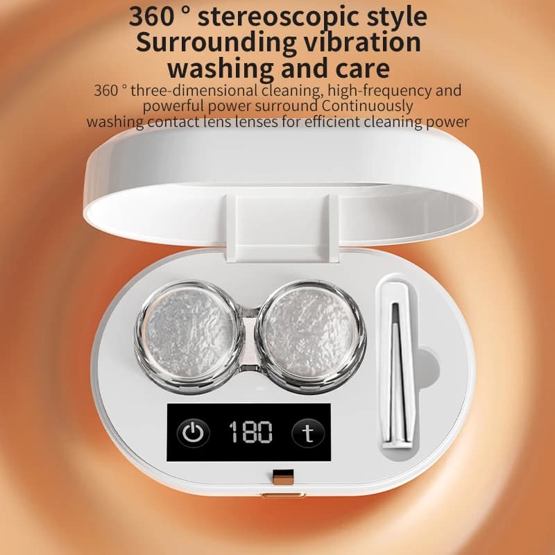 Portable Auto Fold Ultrasonic Lens Cleaner for Daily Lens Care & Sanitation