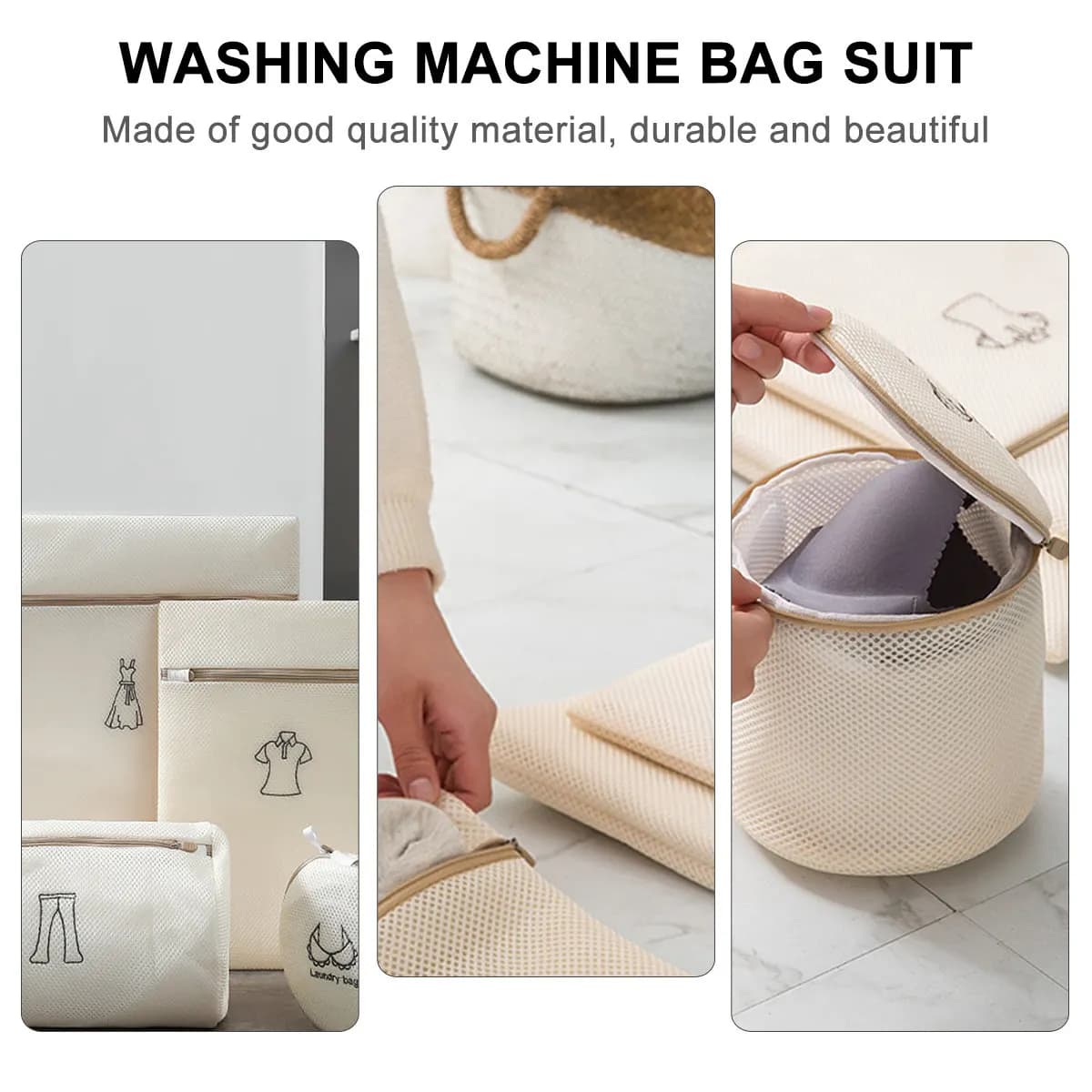 Set di 6 Sacchetti a Rete per Lavaggio, Protezione Anti-Sbiadimento per Indumenti Delicati, Lingerie, Maglioni, Reggiseni, Biancheria Intima