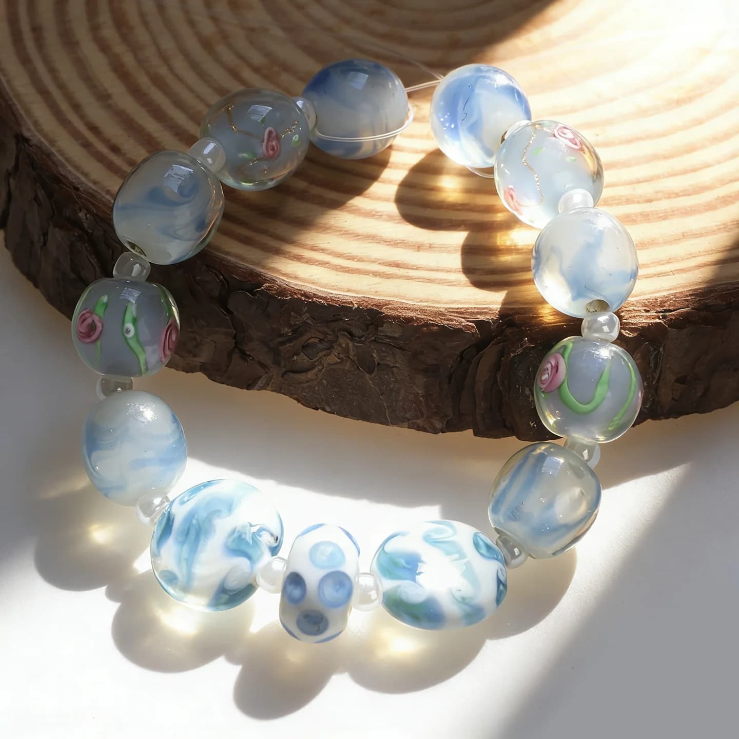 Cielo Blu 03 1 set! Perline sfuse di vetro di murano romantico fatto a mano per braccialetti/collane fai da te con ciondoli Accessori per la creazione di gioielli!