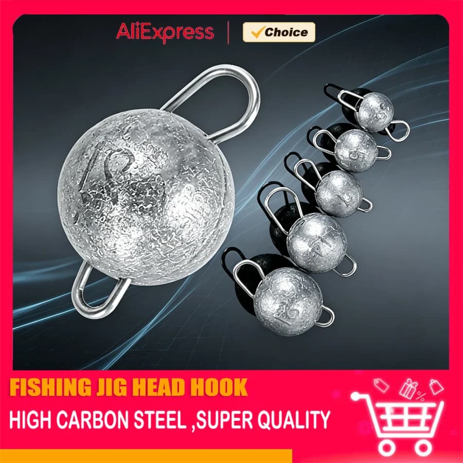 Mr.Lurion 10/20pcs 2g-16g Double Loop Round Sinker High Density Hard Die Cast Fishing Weight for Lure Hook Connection