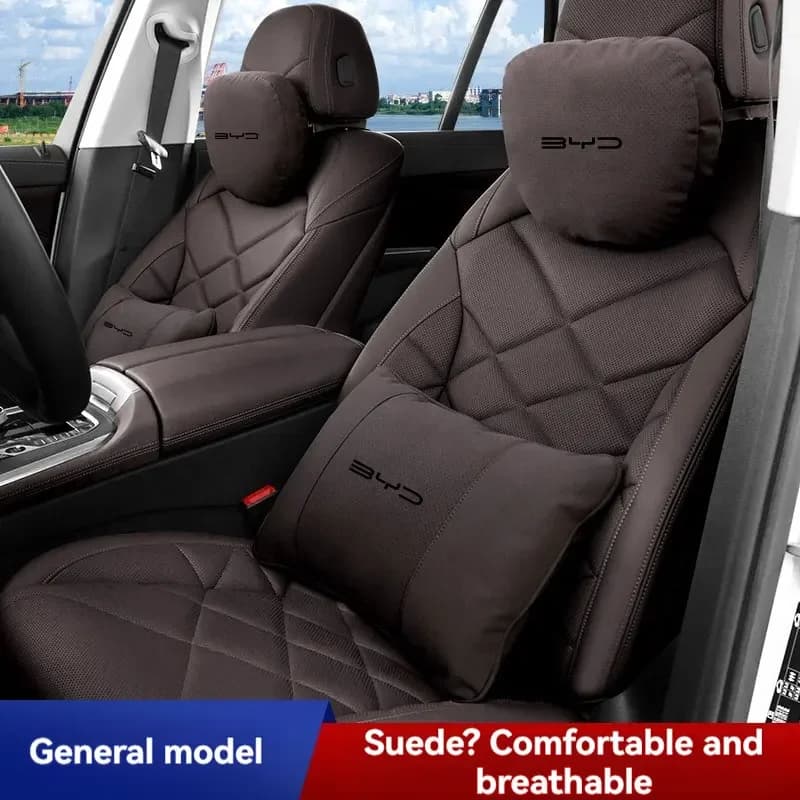 Sedile in pelle scamosciata Poggiatesta Cuscino per il collo Cuscino morbido e confortevole Supporto lombare per BYD Song Qin Han EV Tang DM PLUS Song Pro MAX Yuan Car