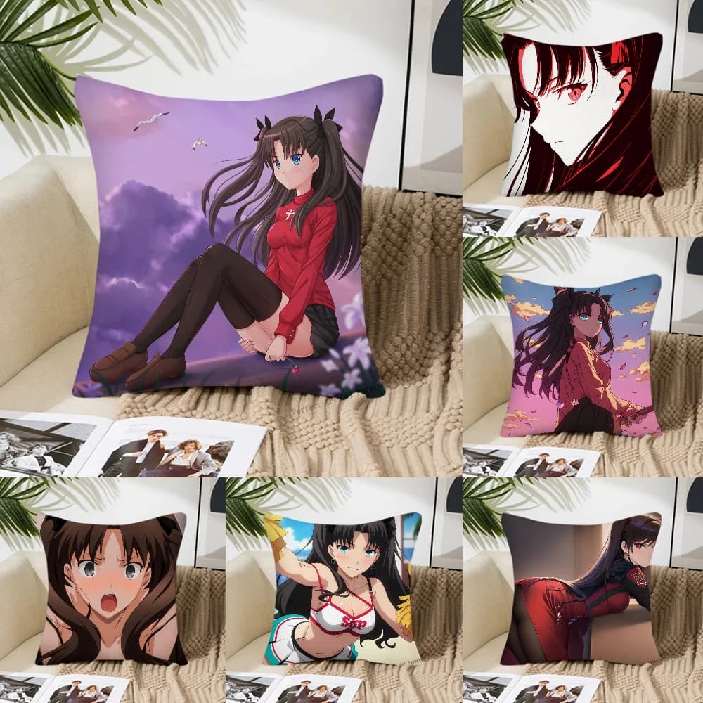 1PC Tohsaka Rin Gioco di Avventura Giapponese Fate Federa Cuscino Quadrato Camera Da Letto Divano Per Il Tempo Libero Auto Soggiorno Decorazione Della Casa 40X40
