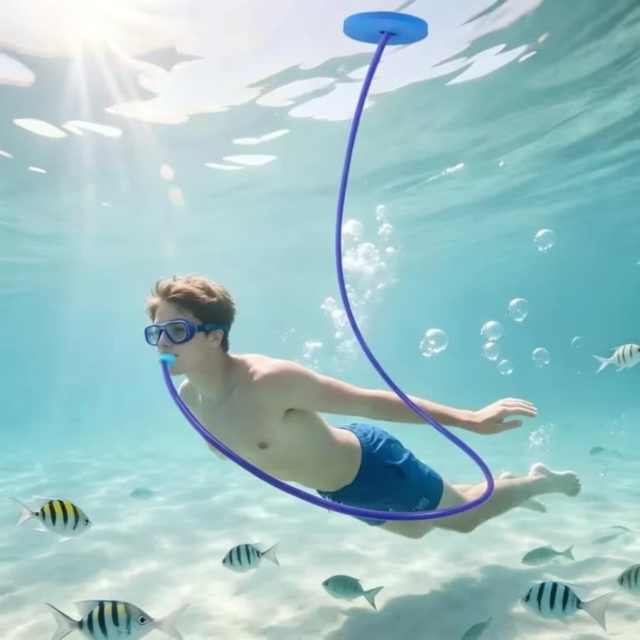 Tubo Snorkel da 2m per Immersione a Secco, Attrezzatura Subacquea per Adulti, Respiratore per Nuoto e Allenamento
