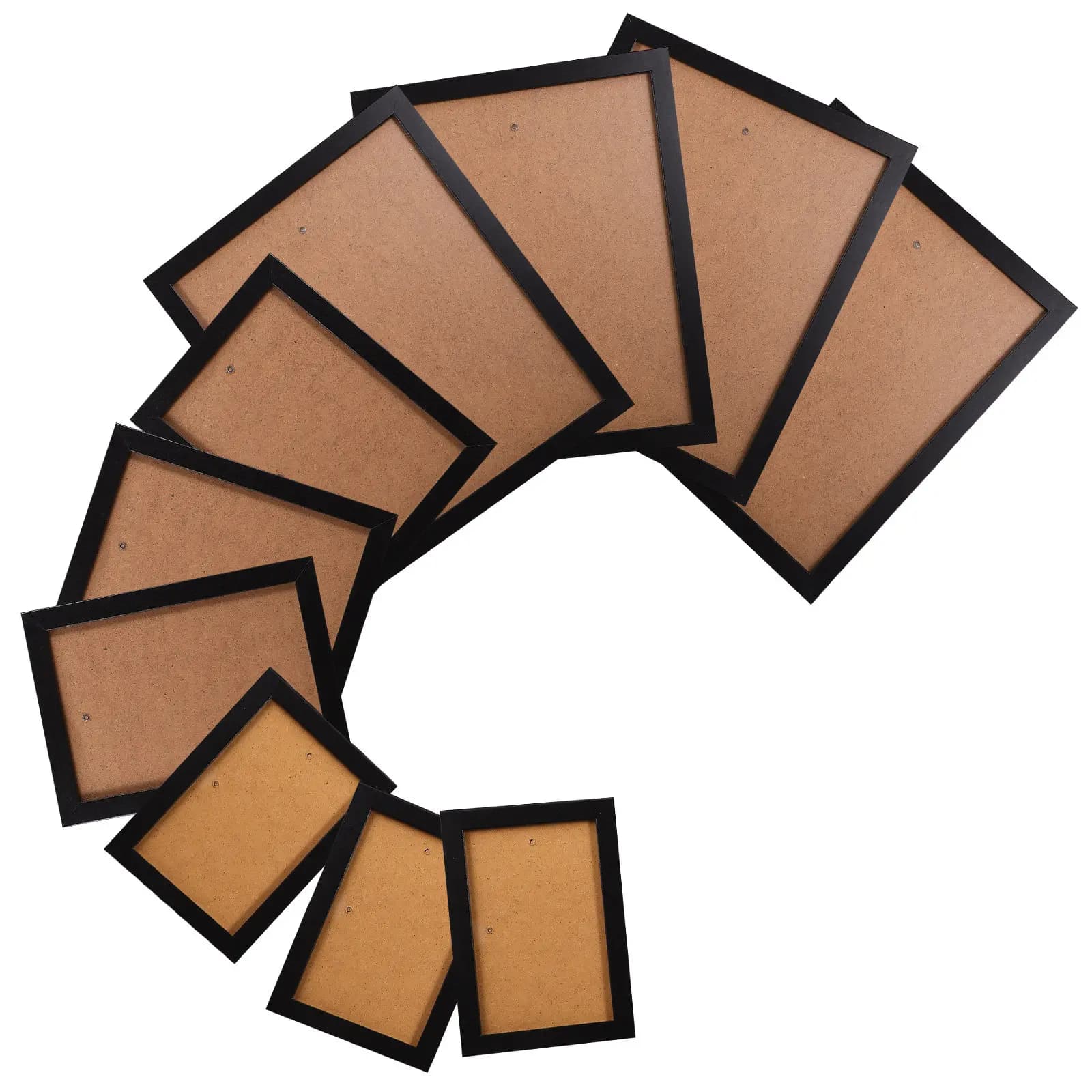 10Pcs Wooden Wall Frames Natural Finish DIY Picture Holders for Artwork Photos Posters Memory Home Office Exhibition
