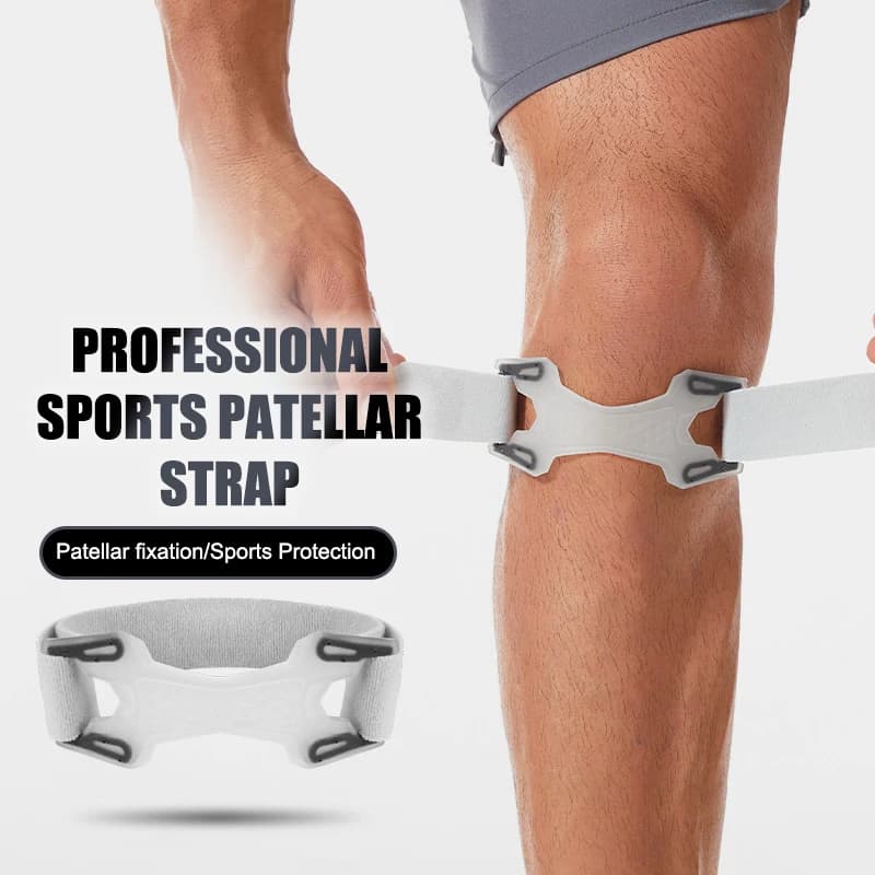Fascia per rotula rotulea Cinghia per tendine del ginocchio in silicone regolabile Protezione pressurizzata Ginocchiera Assorbimento degli urti Sport da basket