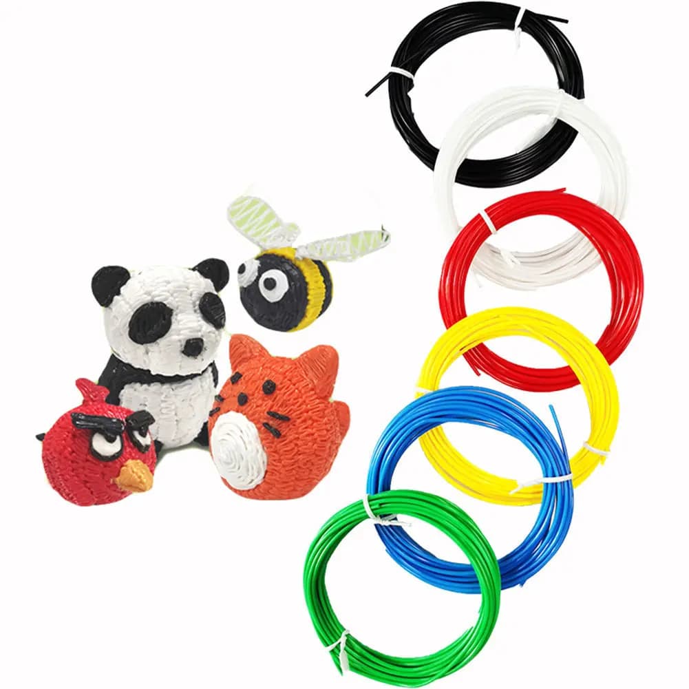 Color PLA Filament Consumables for 3D Pen Printing 10/20/30 Colors 50/100/150/200M Optional Smokeless Plastic Christmas DIY Toy