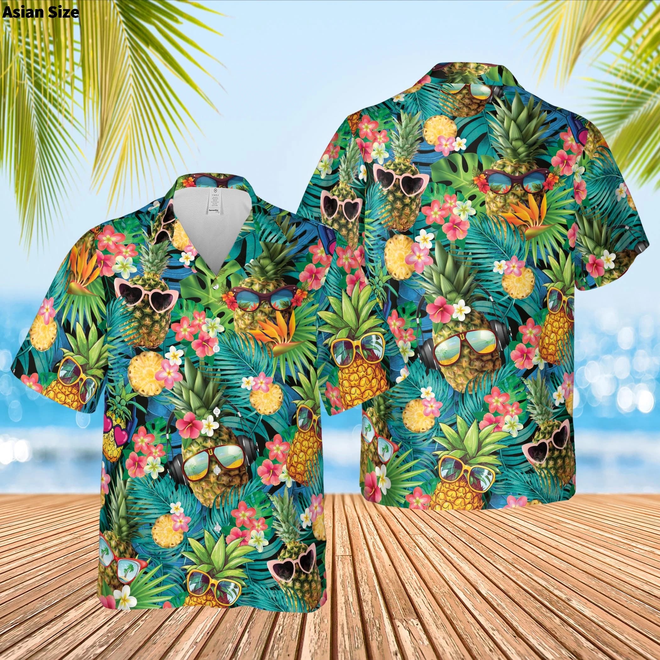 Hip Hop Ananas Frutta Camicie hawaiane Stampa 3d Camicette moda uomo Casual Beach Camisas Camicia estiva da uomo Vocazione Risvolto Y2k