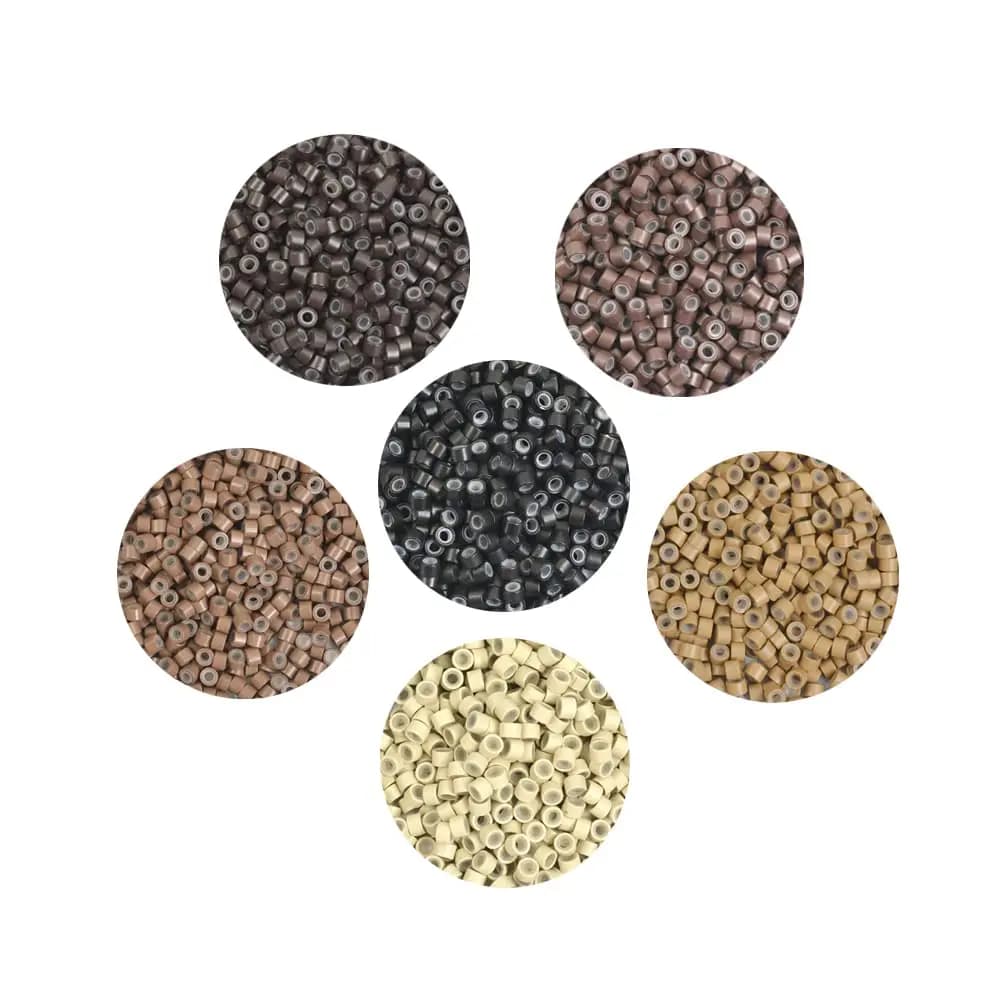 100 pezzi 4mm estensioni dei capelli anello perline foderato in Silicone Micro collegamenti anelli perline per I Tip estensioni dei capelli estensioni delle piume