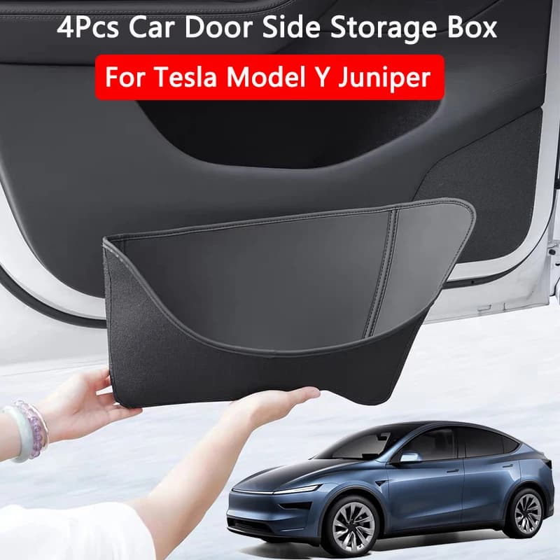 Per Tesla Model Y Juniper: Scatola portaoggetti laterale per portiera auto, copertura completa, organizer per maniglia portiera anteriore e posteriore, accessori.