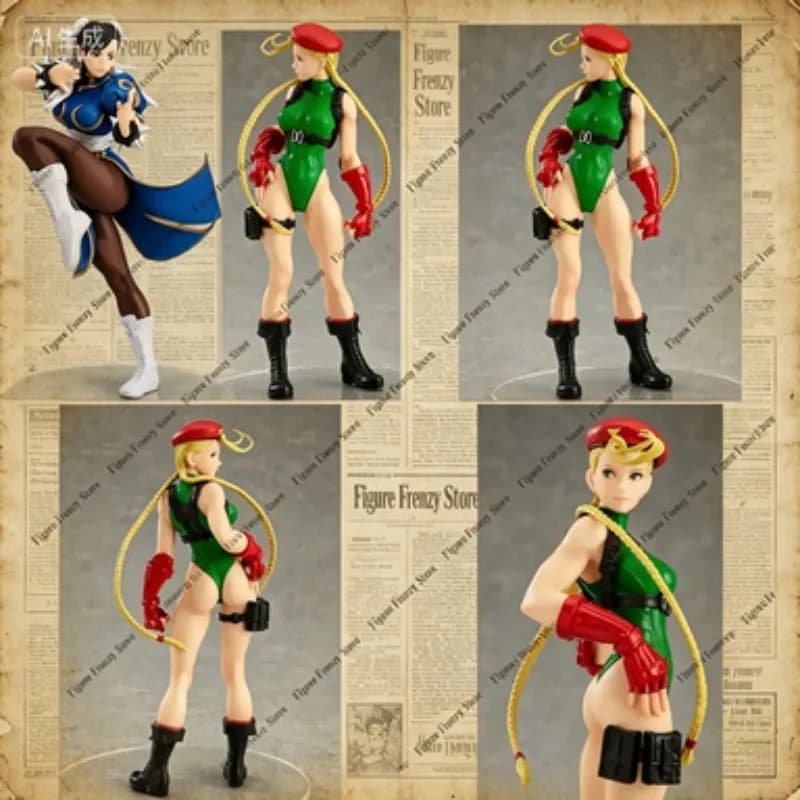 Offerta Speciale: Action Figure Pop-Up di Cammy e Chun Li in Stile Street Fighter, Statuette Sexy da Collezione per Decorazione Camera