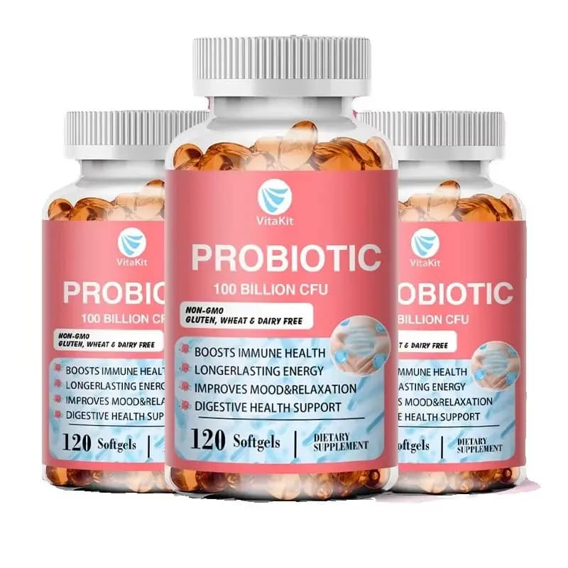 Capsule di Probiotici Biologici, Integratore per l'Equilibrio Intestinale, 100 Miliardi di CFU, 120 Capsule, Aiuta a Ridurre Bolle e Gas