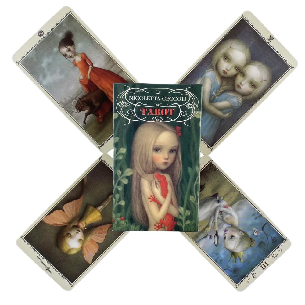 Nicoletta Ceccoli Tarocchi A 78 Mazzo Oracle English Visions Divination Edition Borad Giocare a Giochi