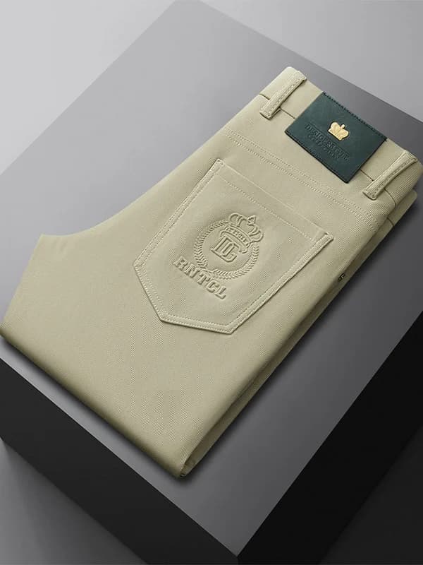 Pantaloni Casual da Uomo Estivi Slim Fit Leggeri Traspiranti alla Moda Versatili Primavera Estate Gamba Dritta con Cerniera Vita Media