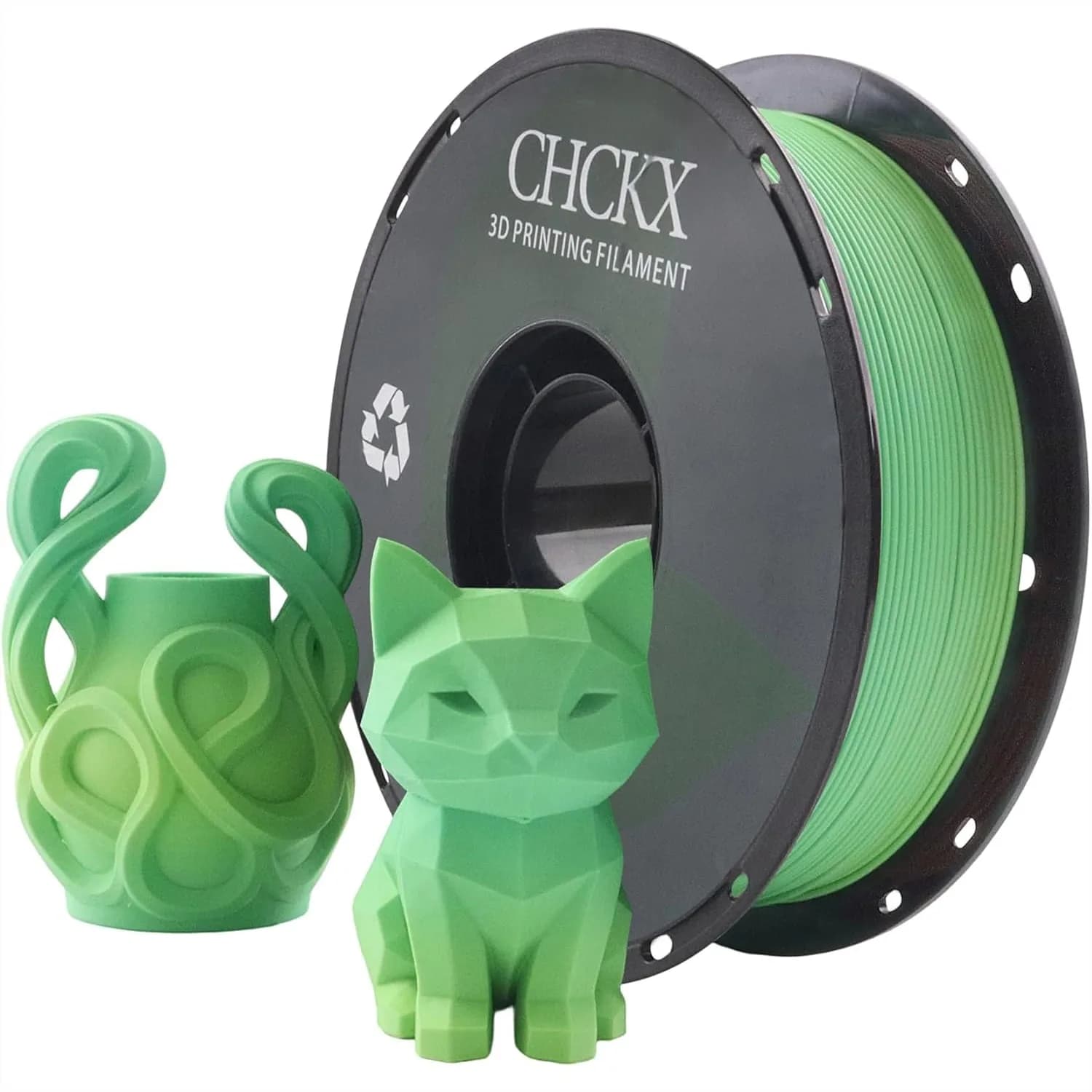 Filamento PLA Opaco Arcobaleno 1.75mm 1KG, Bobina per Stampa 3D FDM a Cambio Colore Rapido, Verde Estivo