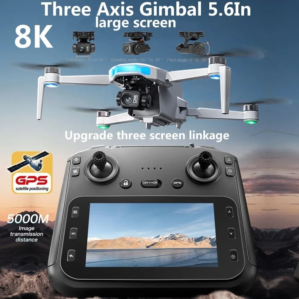 Schermo GPS Drone 3 assi Anti-shake Gimbal 4K Aerea Brushless Droni RC Quadcopter 5G GPS 8K HD Camera Drone Ragazzo Giocattolo Regali