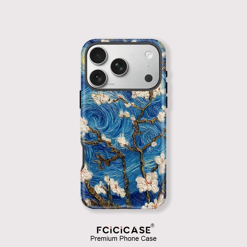 Fcicicicicase For Magsafe Flower Phone Case For iPhone 16 17 Air 14 13 12 11 15 Pro Max 2 in 1 Wireless Charge Back Cover