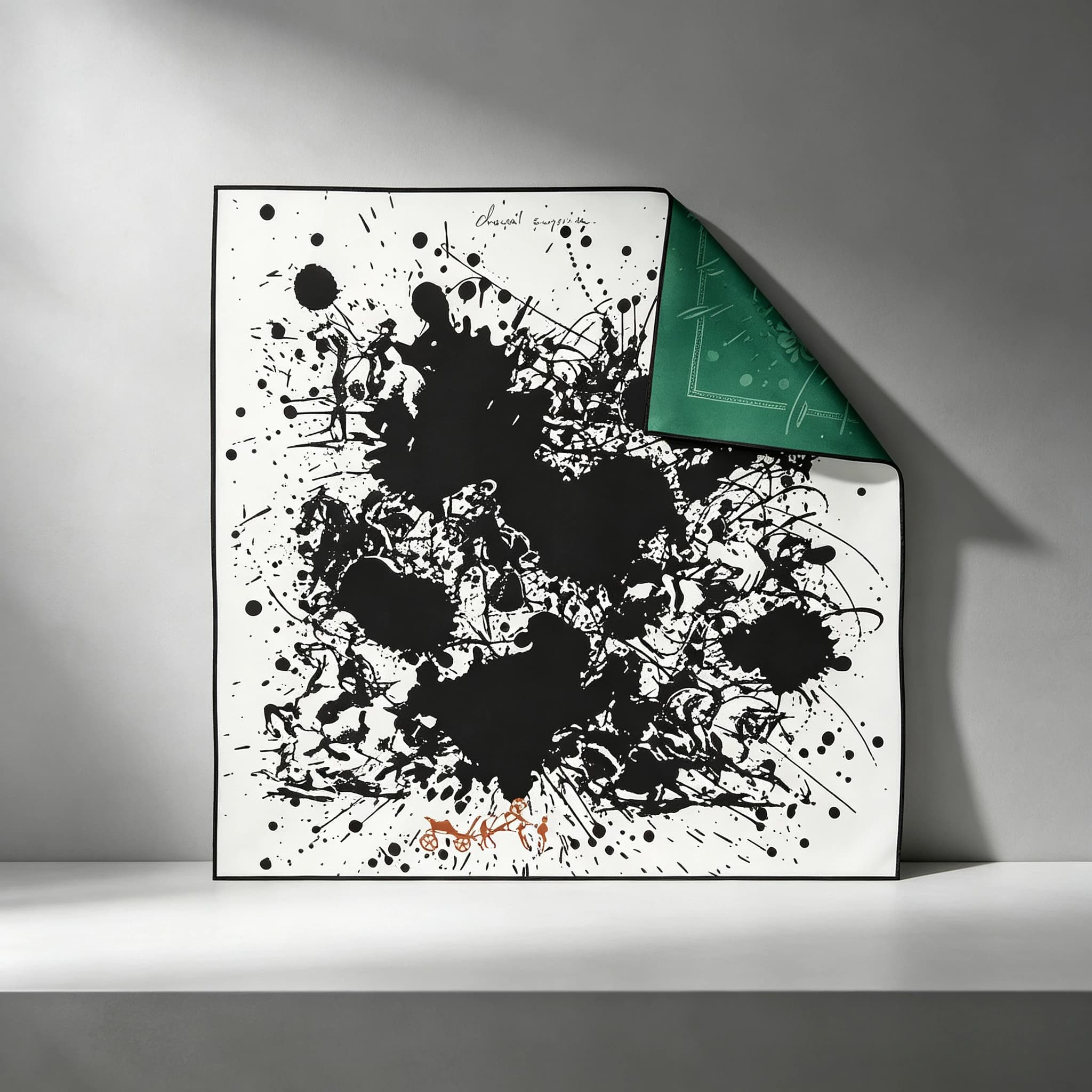 90Cm Graffiti Oil Painting Versatile Outdoor Decoration Curled Edge Double-sided Heterochrome Large Square Scarf
