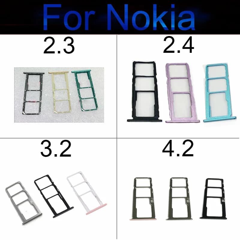 Vassoio della scheda SIM per Nokia 2.2 2.3 2.4 3.2 4.2 Memoria Sim Supporto per scheda SD Slot Lettore Presa Adattatore Connettore Parti di ricambio Nuovo