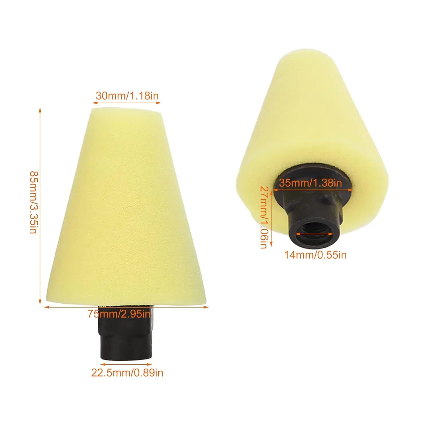 1 Piece Sponge for Polishing Wheels, Cone Sponge for Drill with Levels of Multipli Hardness, 4 Colors for Cleaning Wheels Car