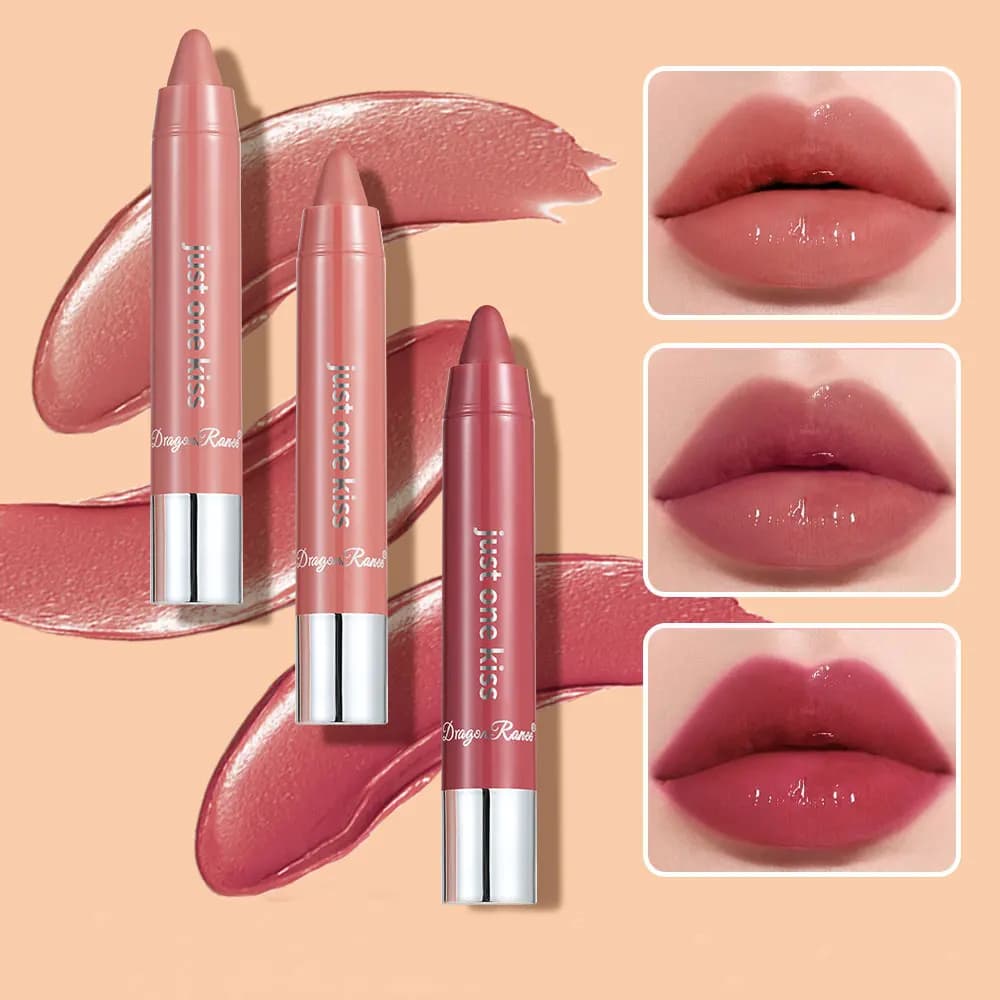 Rossetto luminoso Rossetto colorato Lucidalabbra idratante Smalto labbra facile da colorare Penna rossetto brillante rotante Rossetto Rossetto stile europeo e americano Nude Marrone Rosso Rosa Rossetto