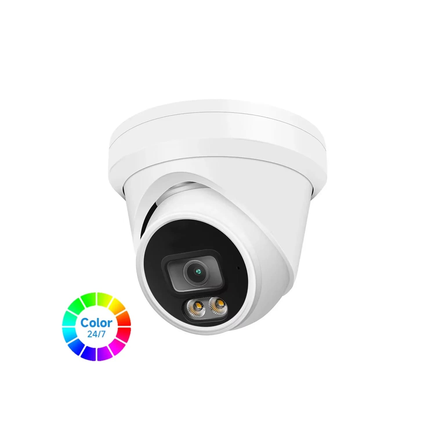 Telecamera IP di Sicurezza POE a Torretta 8MP 4K con Visione Notturna a Colori e Microfono Integrato Rilevamento del Movimento AI P2P con Slot per Scheda SD Fino a 256GB
