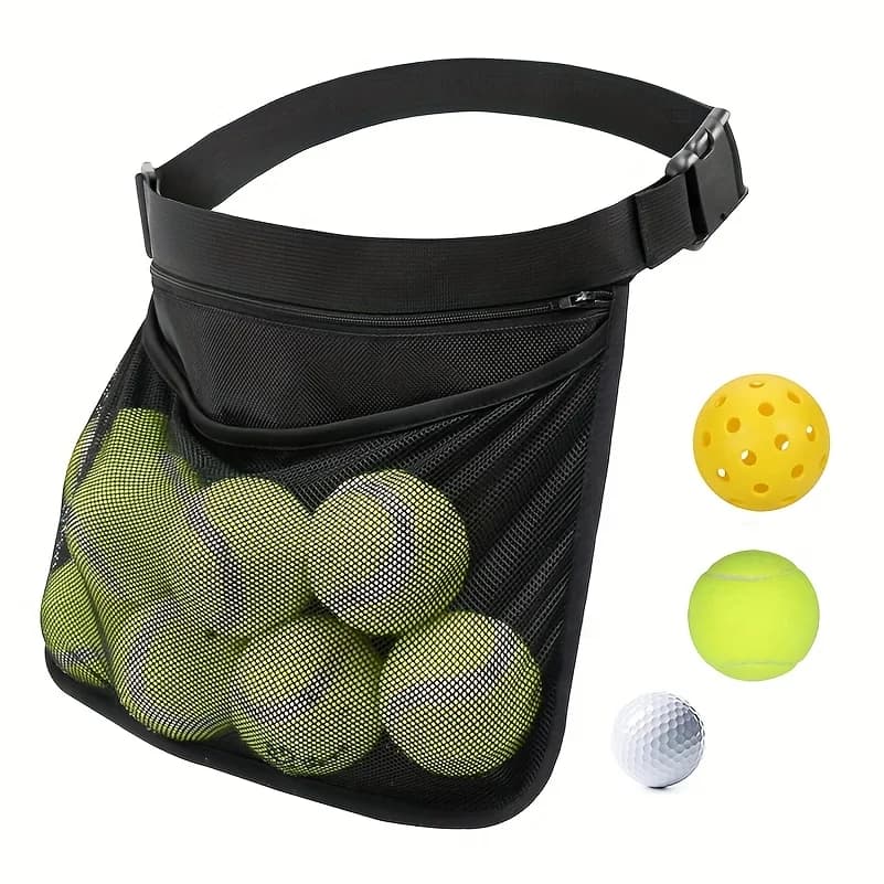 Borsa da Cintura Sportiva Multifunzionale in Rete, Porta Palline Regolabile per Tennis, Pickleball e Golf, Leggera e Pratica