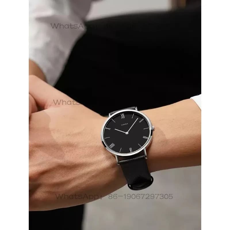 csfbAtmospheric Ultra-thin Watch Men's Leisure Advanced Sense Quartz Men's Watch Light Luxury Niche Waterproof Student