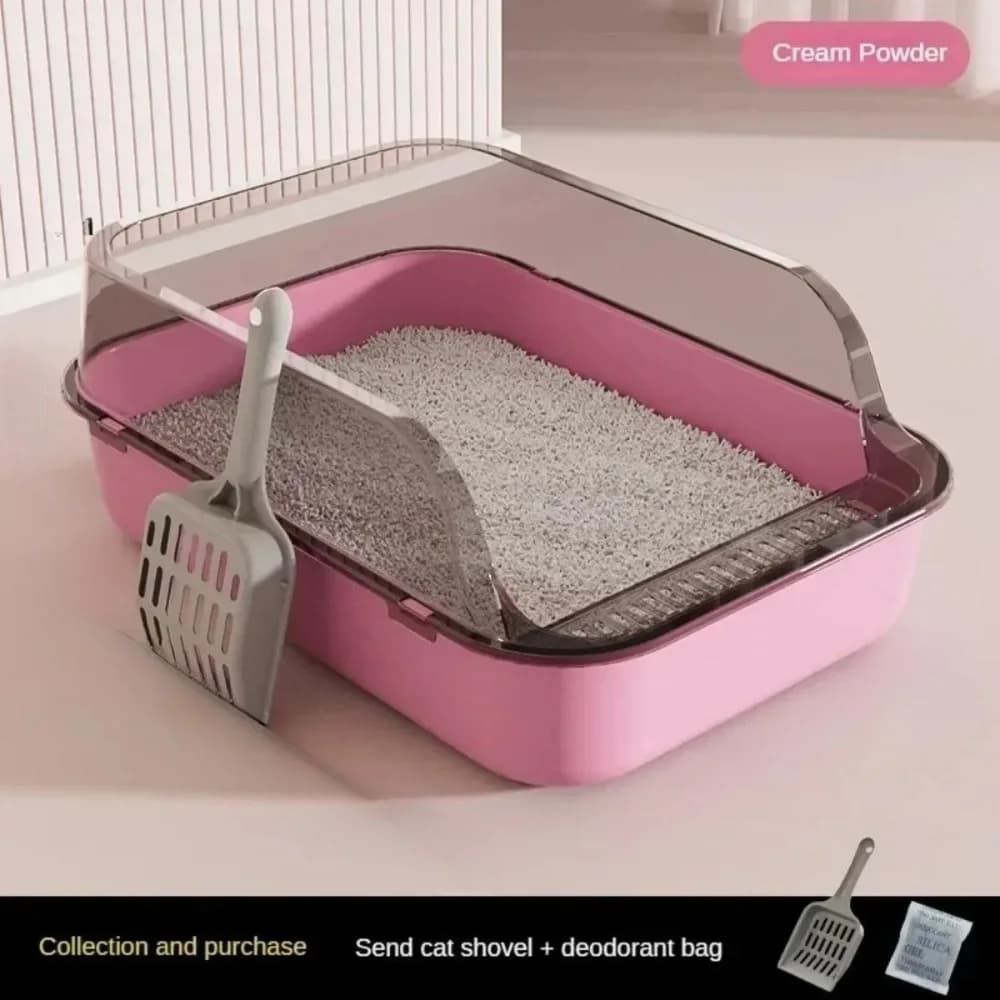 Lettiera per Gatti Aperta, Richiudibile, Semi-Chiusa, Anti-Schizzi, Facile da Pulire, Installazione Semplice, Toilette per Gatti, Vassoio per Lettiera