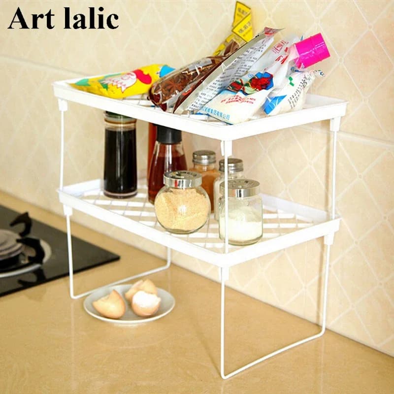 Scaffale pieghevole in plastica multistrato a scatto, portaoggetti da cucina, organizer, supporti per scaffali multiuso per l'organizzazione domestica