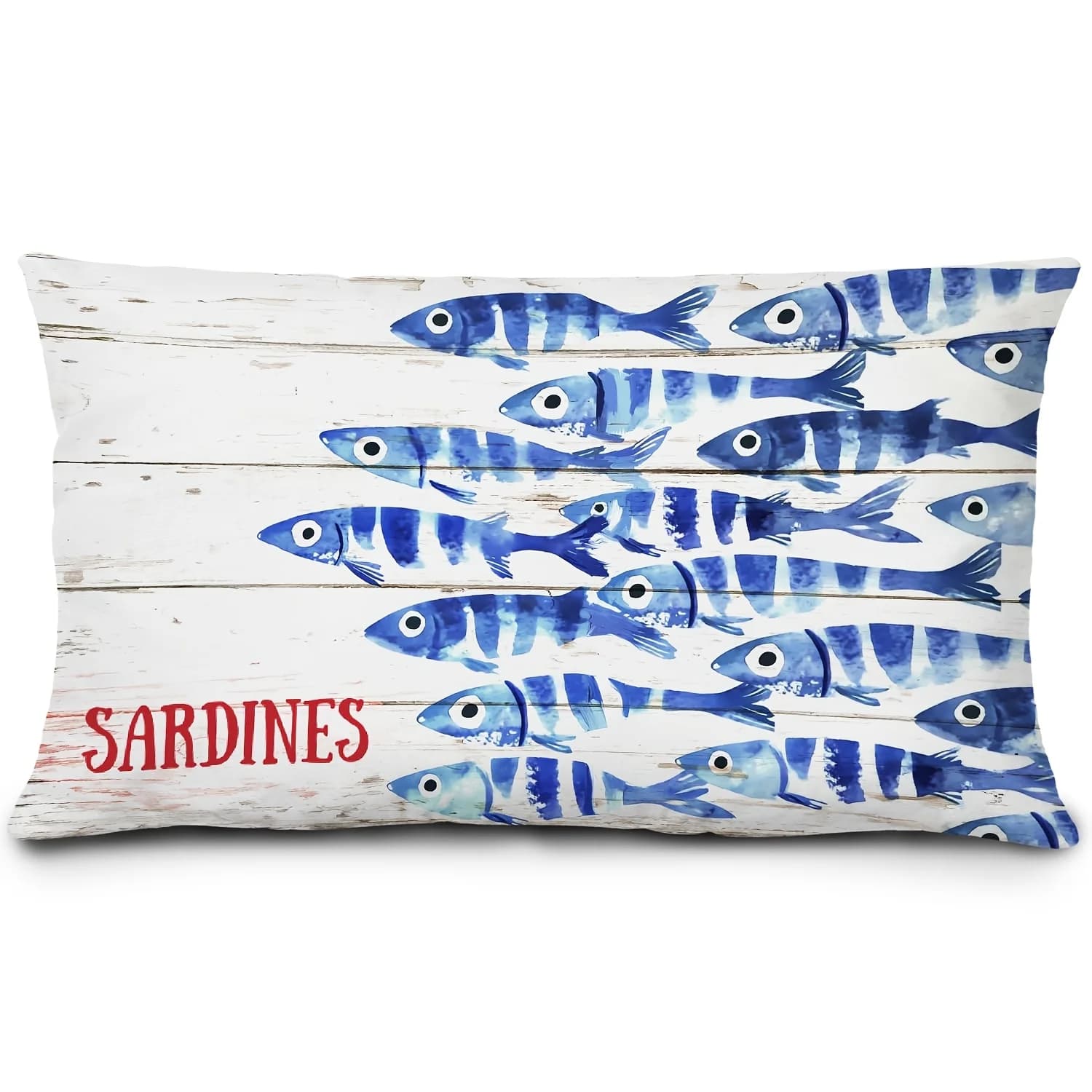 1 federa per cuscino lombare con stampa in acquerello e venature del legno, adatta per divano, camera da letto, soggiorno, casa al mare, casa vacanze