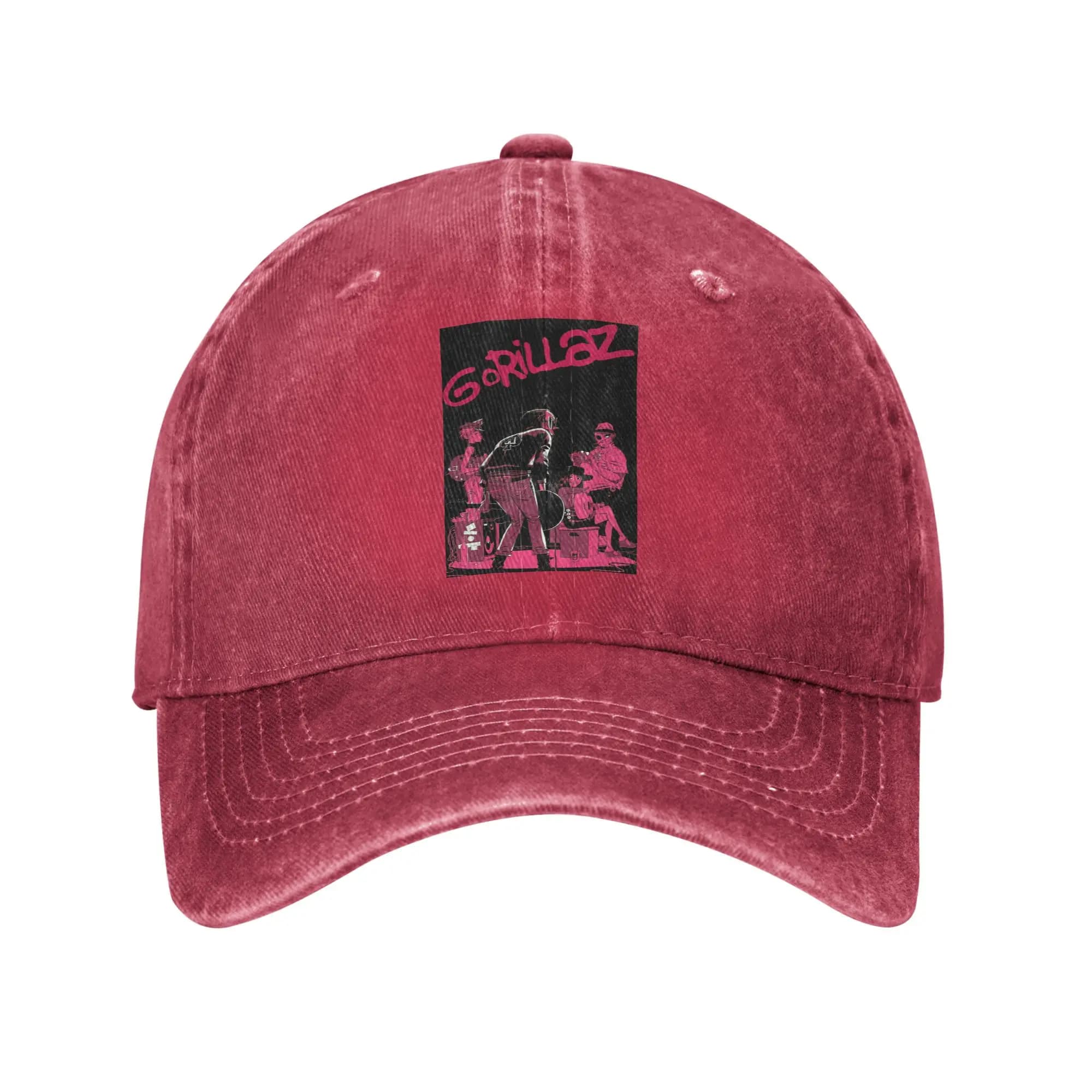 Cappellino in tessuto denim Band Gorillaz, cappellini da baseball casual, cappello regolabile, cappelli da baseball estivi unisex