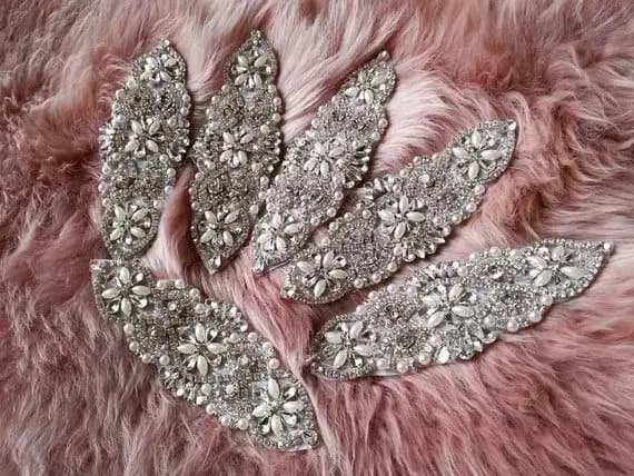 1pcs encrypted bead water drill patch Bridal rhinestone belt waist seal shoulder strap accessories patches for clothing