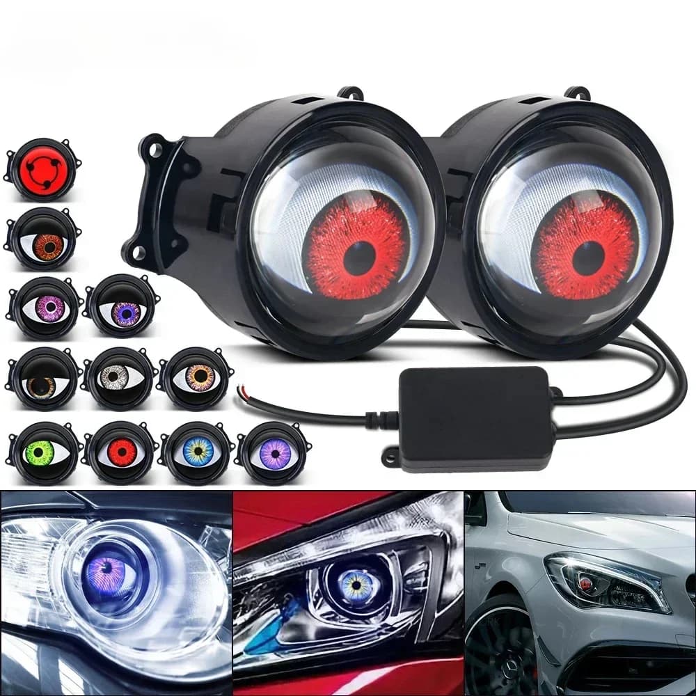 33 modalità dinamiche LED fari per auto assemblaggio 2 in1 Devil Eye decorazione fendinebbia illuminazione telecomando retrofit automatico accessori
