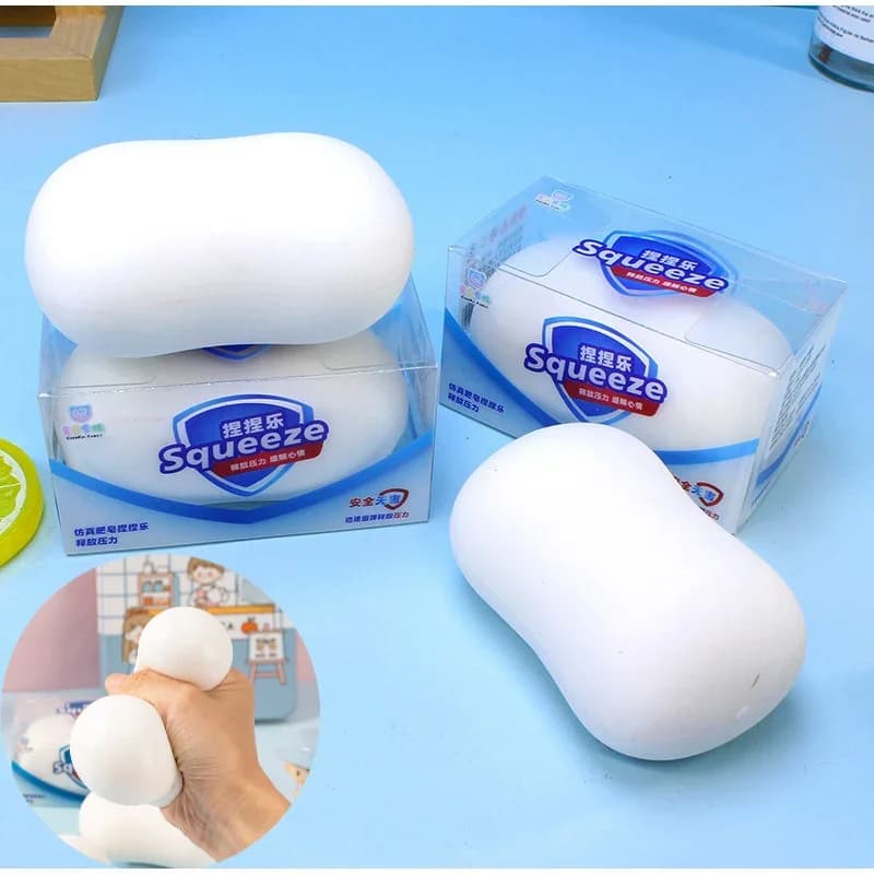 Sfera di Sapone Morbida Antistress, Giocattolo Fidget, Pallina Squeezable Croccante, Blocchi Rotondi Riempiti, Giocattoli ASMR Antistress per Bambini e Adulti