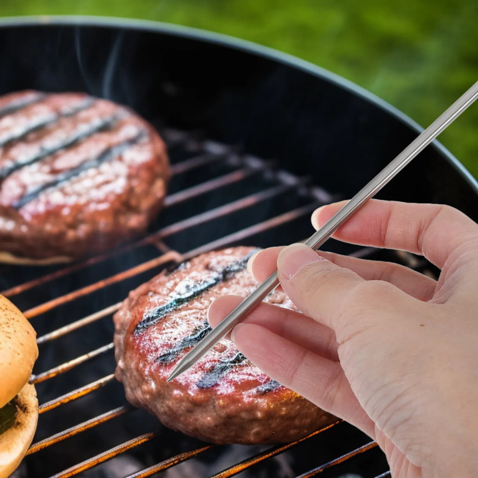 1Set Multifunctional Grill Thermometer Probe Clip for Barbecue Charcoal Grill Oven Air Fryer Precise Meat Cooking Temperature
