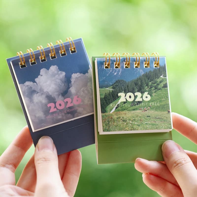Fromthenon 2026 Calendario da Scrivania Mini, Agenda, Quaderno, Adesivi per Pianificazione, Calendario 2026, Articoli di Cancelleria per Ufficio