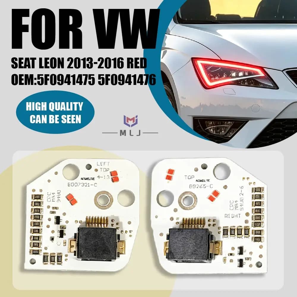 Red LED Angel Eyes DRL Chip Red LED Headlight Daytime Running Lights Board Chip For VW Seat Leon 2013-2016 5F0941475 5F0941476