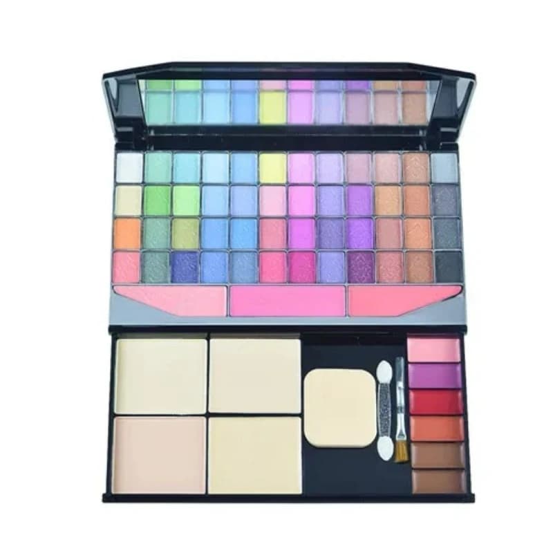Set make-up 61 colors Umbrella Palettes of glittering shades and 3 color fards and 6 glossy lip and cosmetic kit powder for the face in 4 colors