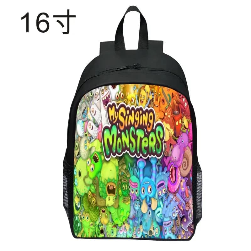Nuovo prodotto stampato My Singing Monster Zaino Cartoon Zaino per la scuola primaria