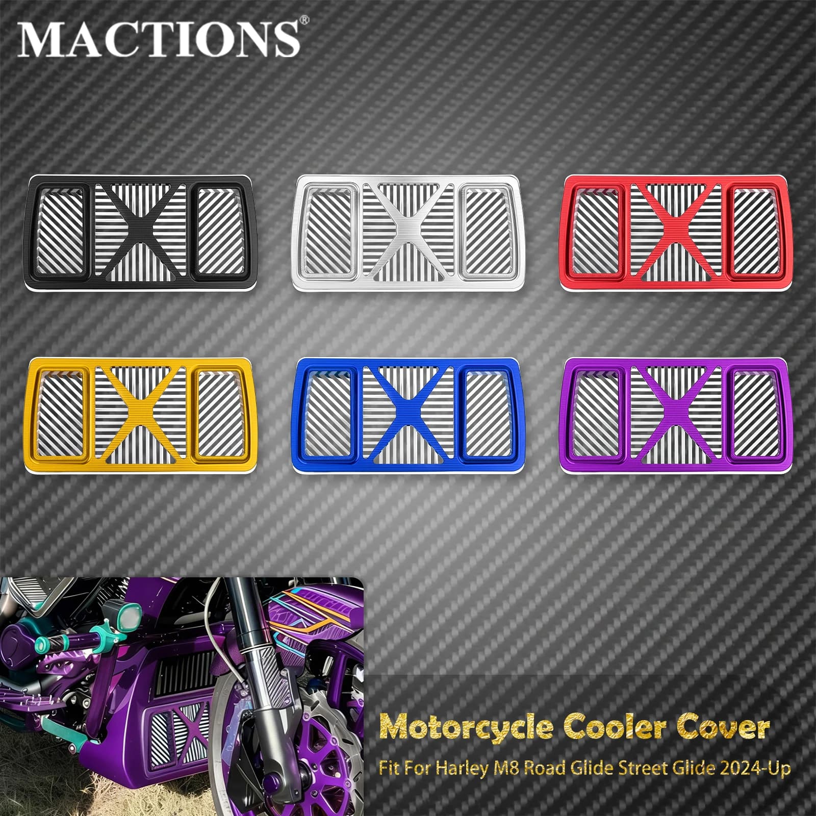 Motorcycle Oil Cooler Cover Radiator Guards Aluminum Protector For Harley Touring M8 Street Glide Road Glide 2024-Up 2025 2026