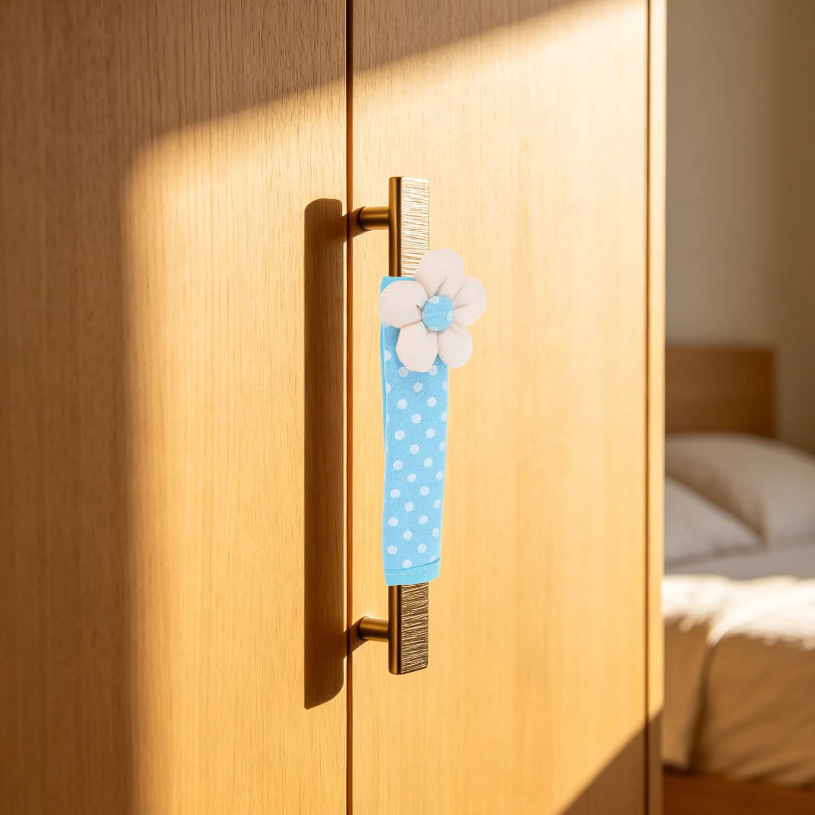 2Pcs Wardrobe Door Handle Cover Soft Padded Non-Woven Fabric Anti-Scratch Anti-Collision Protective Sleeve for Cabinet Drawer