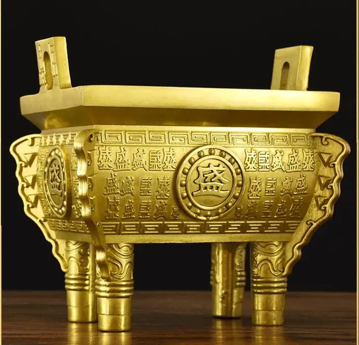 TOP COOL BUONO HOME SHOP COMPANY BAR CLUB prosperoso BUONA FORTUNA Ricchezza Treppiede in rame dorato Posacenere mascotte Statua FENG SHUI